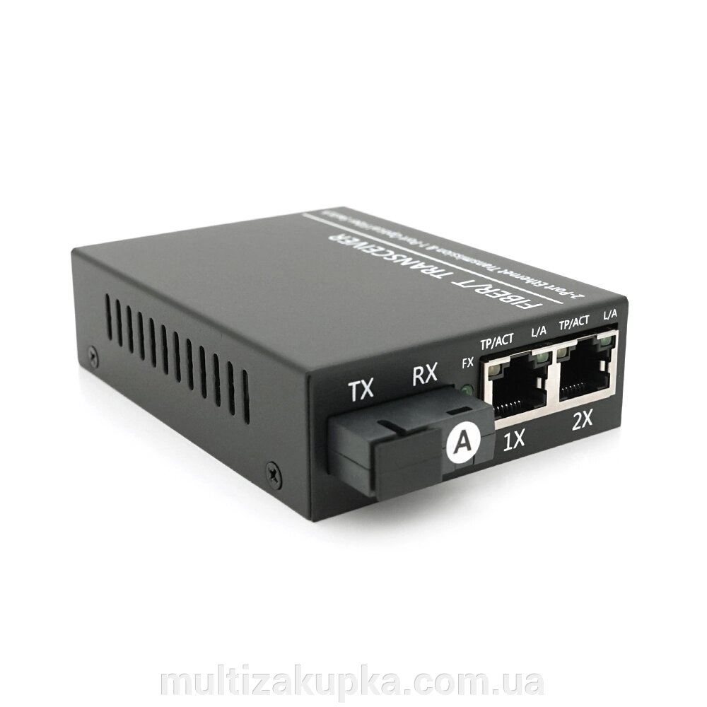 2х портовий медіаконвертор ONV-0110S-SCX-S2-A, 2*100М RJ45 + 1*SC порт (1310/1550nm, 20km) від компанії Mультізакупка - фото 1