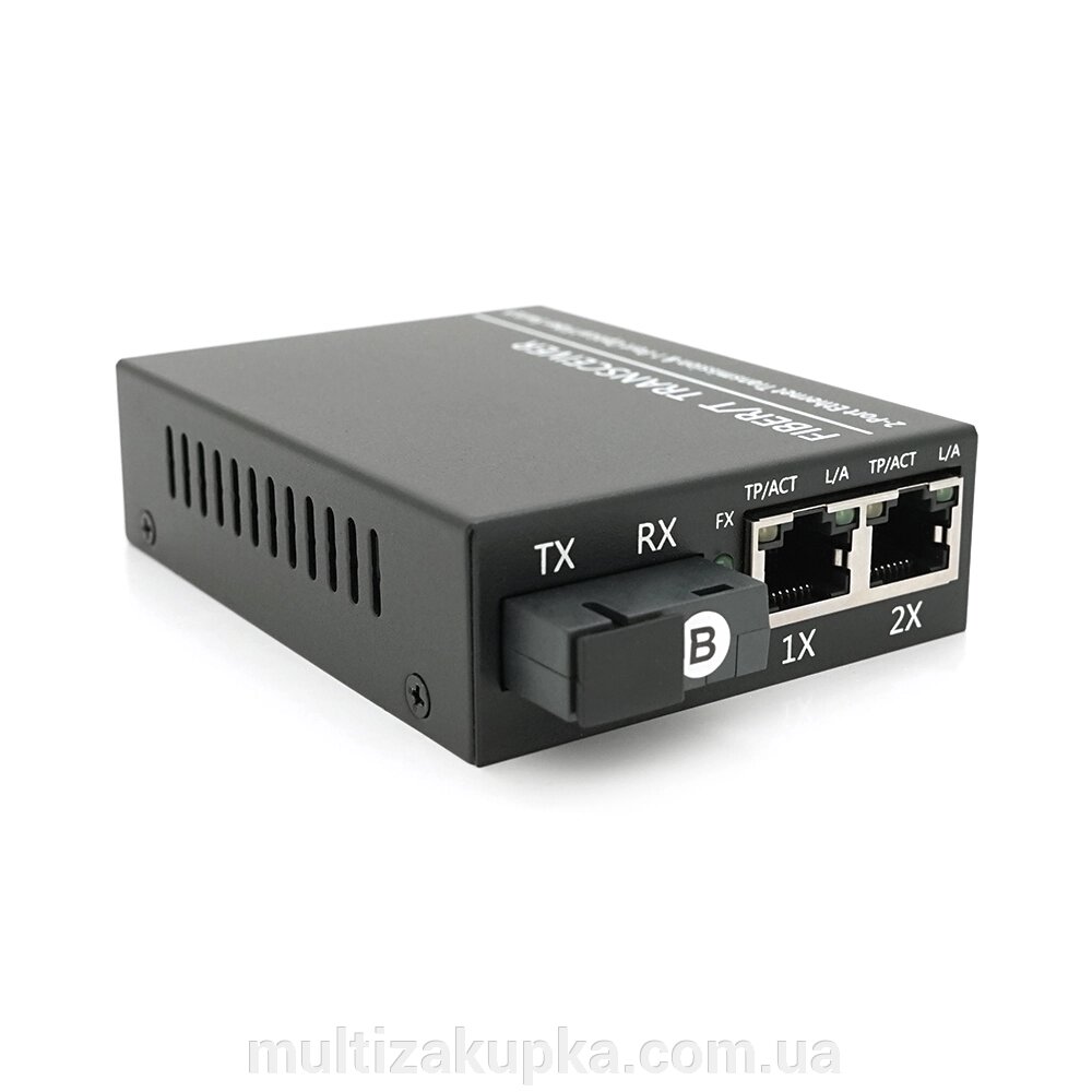 2х портовий медіаконвертор ONV-0110S-SCX-S2-B, 2*100М RJ45 + 1*SC порт (1310/1550nm, 20km) від компанії Mультізакупка - фото 1