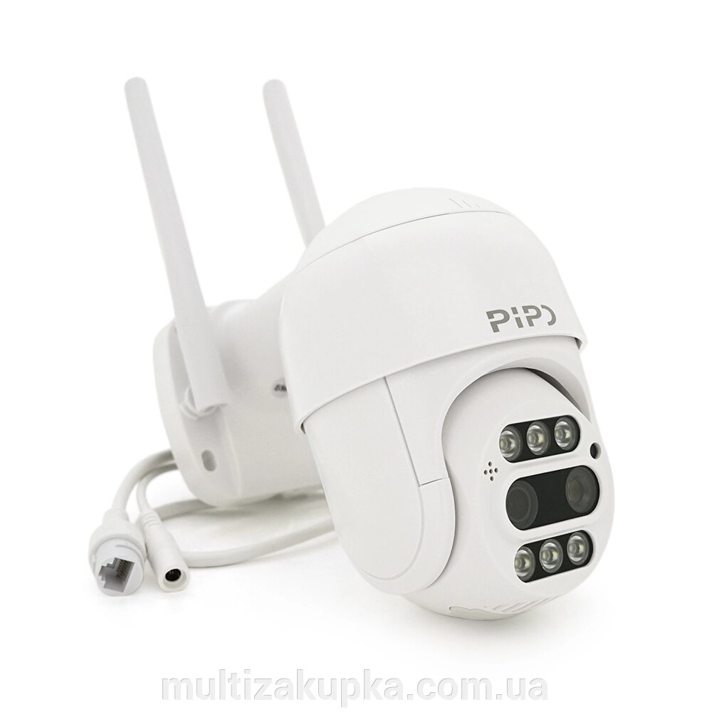 4+4Мп Wi-Fi відеокамера з двома об'єктивами вулична SD/картка PiPo PP-IPC33D4MP20 PTZ 2.8mm ICSee від компанії Mультізакупка - фото 1