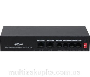 4-Портовий РоЕ комутатор 4xPOE 100Mб та 2x RJ45 100Mб DH-PFS3006-4ET-36 від компанії Mультізакупка - фото 1