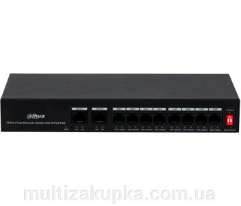 8-портовий комутатор з 8 РоЕ портами + 2x RJ45 (10/100M) DH-PFS3010-8ET-65 від компанії Mультізакупка - фото 1