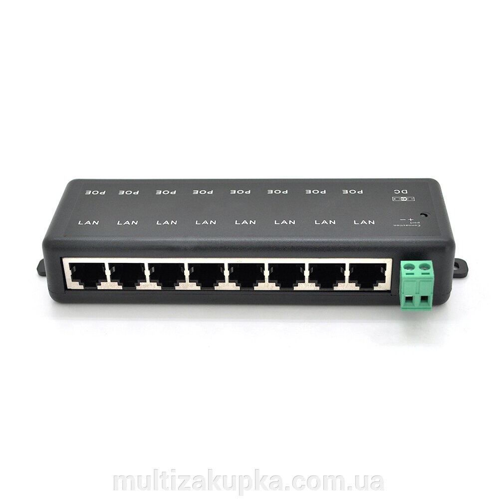 8-портовий POE-інжектор живлення, з 8xRJ45 портами Ethernet 10 / 100Мбит / с, IEEE802.3af / at, 12-48V, PIN45+/78- від компанії Mультізакупка - фото 1