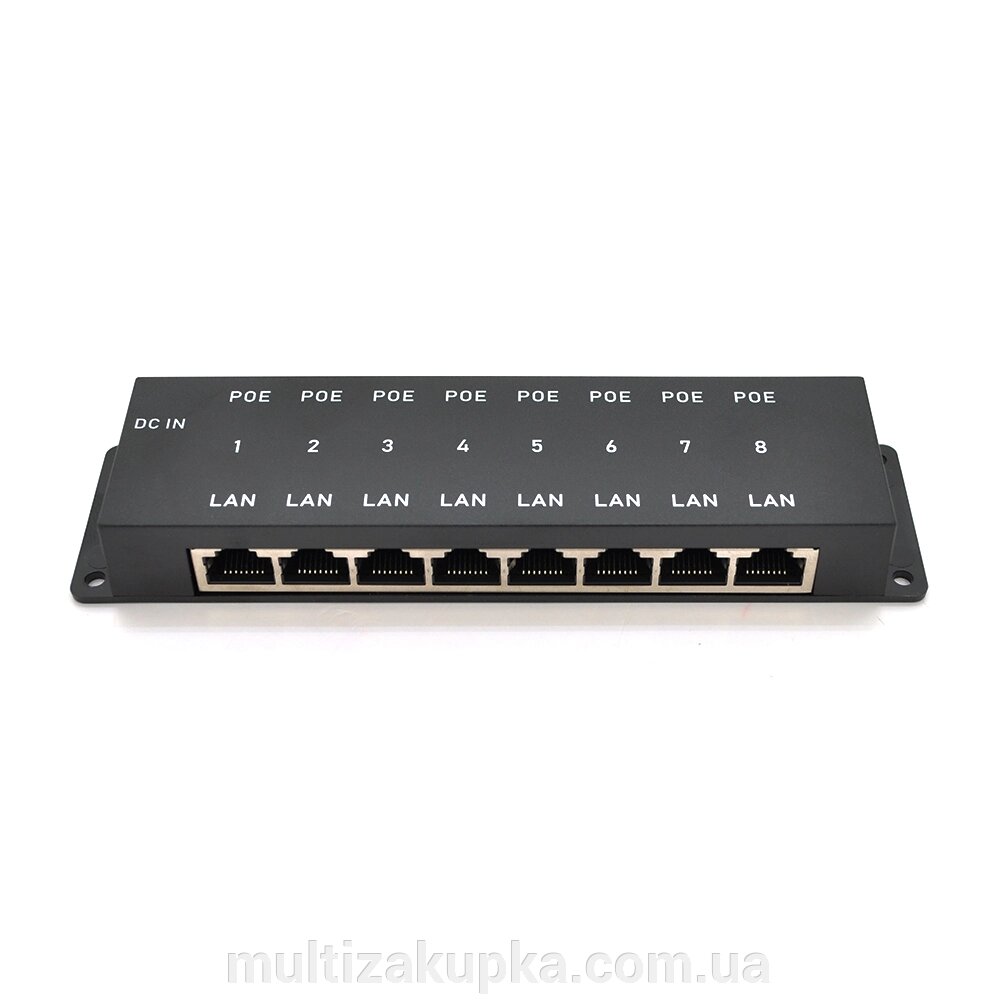 8-портовий POE-інжектор живлення, з 8xRJ45 портами Ethernet 10/100Мбіт / с, IEEE802.3af / at, 12-57V, PIN45 + / 78- від компанії Mультізакупка - фото 1