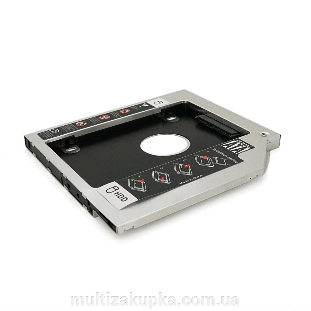 Адаптер підключення HDD 2.5 '' 9.5 mm в відсік приводу ноутбука SATA / mSATA (HDC-25), корпус aluminum+plastic, від компанії Mультізакупка - фото 1