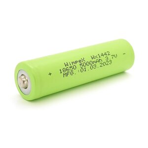 Акумулятор WMP-5000 18650 Li-Ion Tip Top, 2000mAh, 3.7V, Green