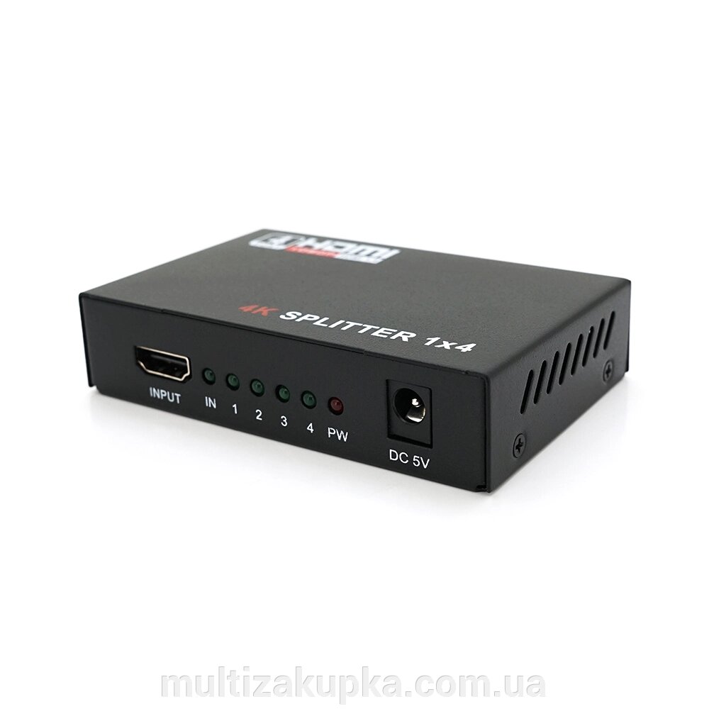 Активний HDMI сплитер 1 => 4 порта, 3D, 1080р, 4K, 1,4 версія, DC5V/2A Q50, Box від компанії Mультізакупка - фото 1