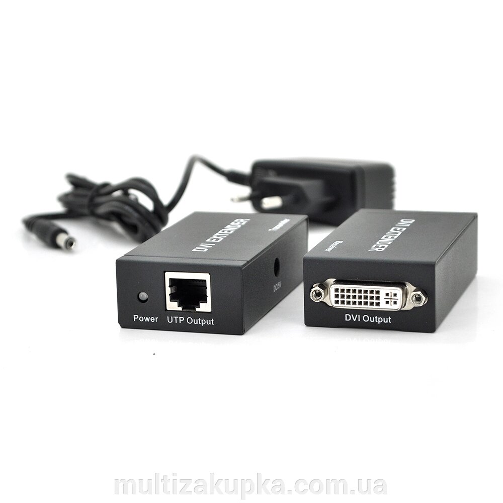 Активний подовжувач DVI 60m по кручений парі через RJ-45, Black, BOX від компанії Mультізакупка - фото 1