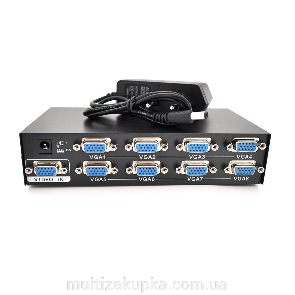 Активний спліттер VGA сигналу KV-FJ2508S 150MHz 8 Port, DC5V / 2A від компанії Mультізакупка - фото 1