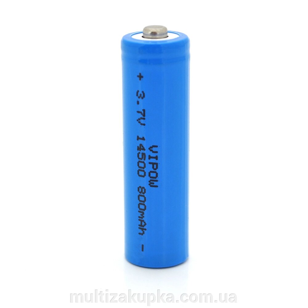 Акумулятор 14500 Li-Ion Vipow ICR14500 TipTop, 800mAh, 3.7V, Blue від компанії Mультізакупка - фото 1