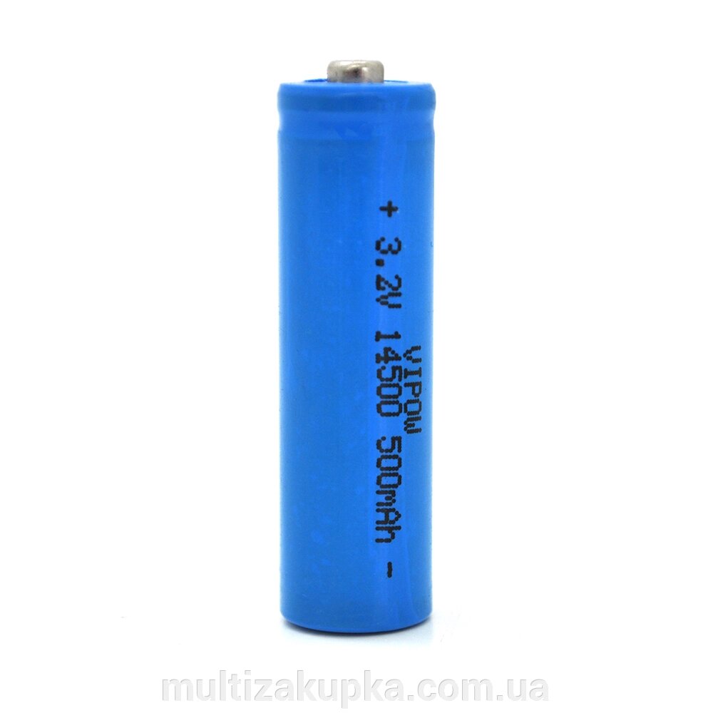 Акумулятор 14500 Lifepo4 Vipow IFR14500 TipTop, 500mAh, 3.2V, Blue Q50/500 від компанії Mультізакупка - фото 1