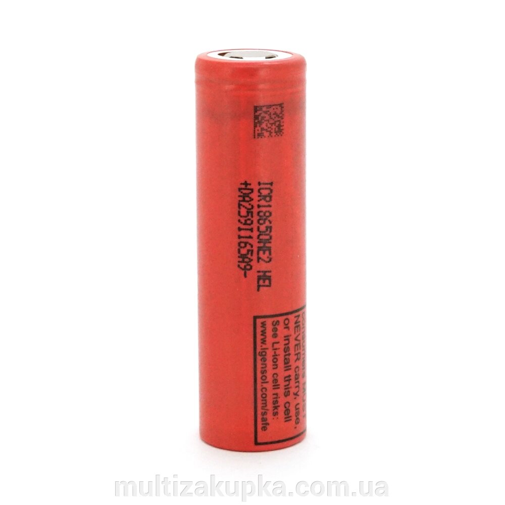 Акумулятор 18650 Li-Ion LG ICR18650HE2 (LG HE2), 2500mAh, 20A, 4.2/3.6/2.0V, Red від компанії Mультізакупка - фото 1