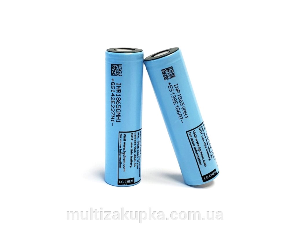 Акумулятор 18650 Li-Ion LG LGGBMH11865 (LG MH1), 3200mAh, 10A, 4.2/3.7/2.5V, Cyan, 2 шт в упаковці, ціна за 1 шт від компанії Mультізакупка - фото 1