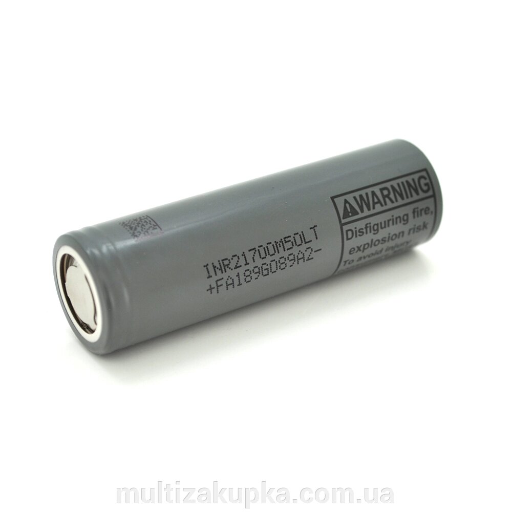 Акумулятор 21700 Li-Ion LG INR21700 (M50LT), 5000mAh, 7.2(14.4)A, 4.2/3.69/2.5V, Gray від компанії Mультізакупка - фото 1