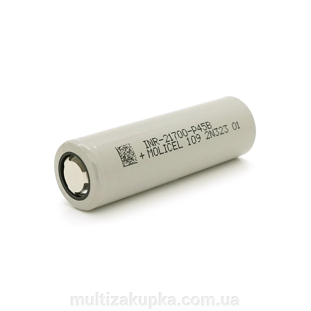 Акумулятор 21700 Li-Ion Molicel INR-21700-P45B (B) 4200mAh, 45A, 4.2/3.6/2.5V, Gray від компанії Mультізакупка - фото 1