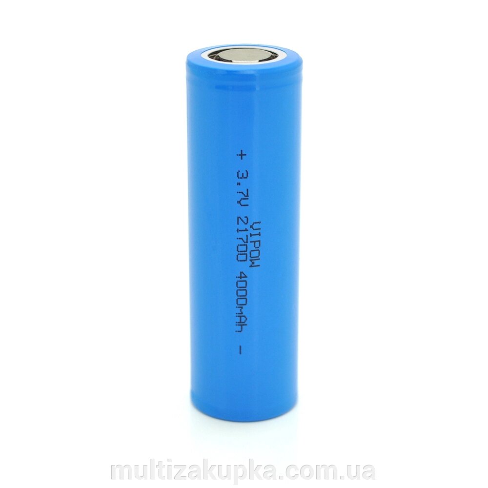 Акумулятор 21700 Li-Ion Vipow ICR21700 FlatTop, 4000mAh, 3.7V, Blue Q50/500 від компанії Mультізакупка - фото 1