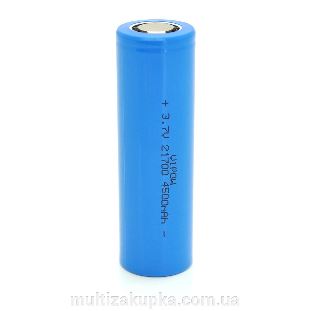 Акумулятор 21700 Li-Ion Vipow ICR21700 FlatTop, 4500mAh, 3.7V, Blue Q50/500 від компанії Mультізакупка - фото 1