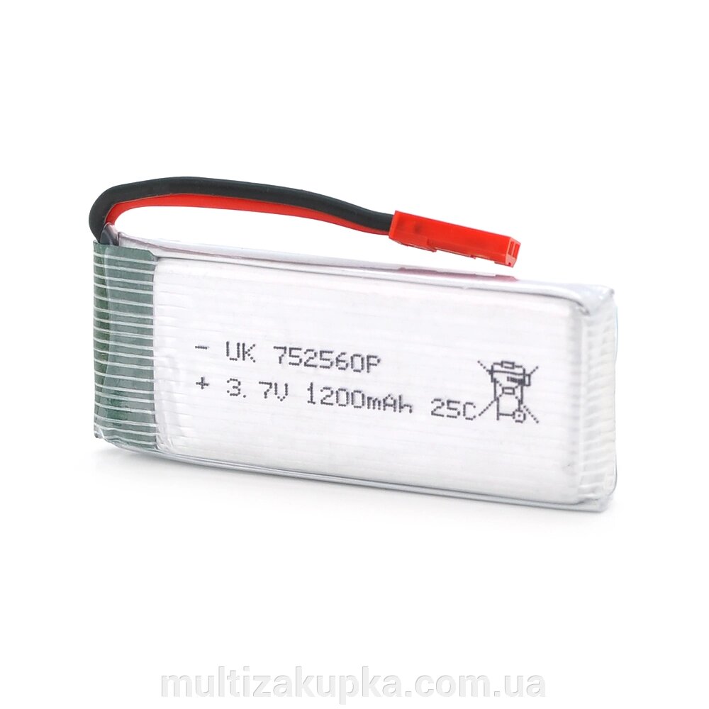 Акумулятор 7,5 * 25 * 60P 25C, 3.7V (900mAh), 2 контакти від компанії Mультізакупка - фото 1