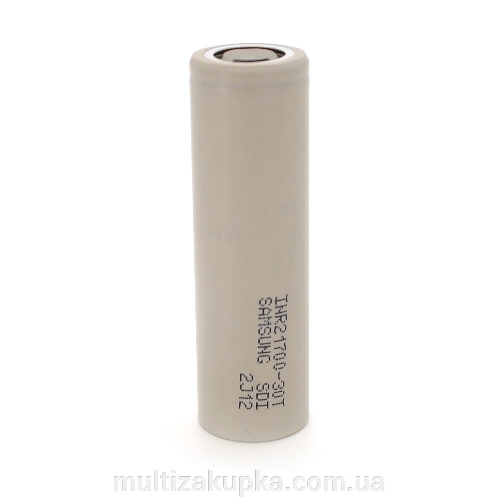 Акумулятор Li-Ion 21700 Samsung INR21700 (30T), 3000mAh, 7.2(14.4)A, 4.2/3.69/2.5V, Gray від компанії Mультізакупка - фото 1