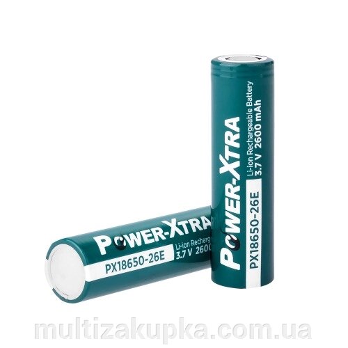 Акумулятор Li-ion Power-Xtra 18650 2600mAh 3.7V, Green від компанії Mультізакупка - фото 1