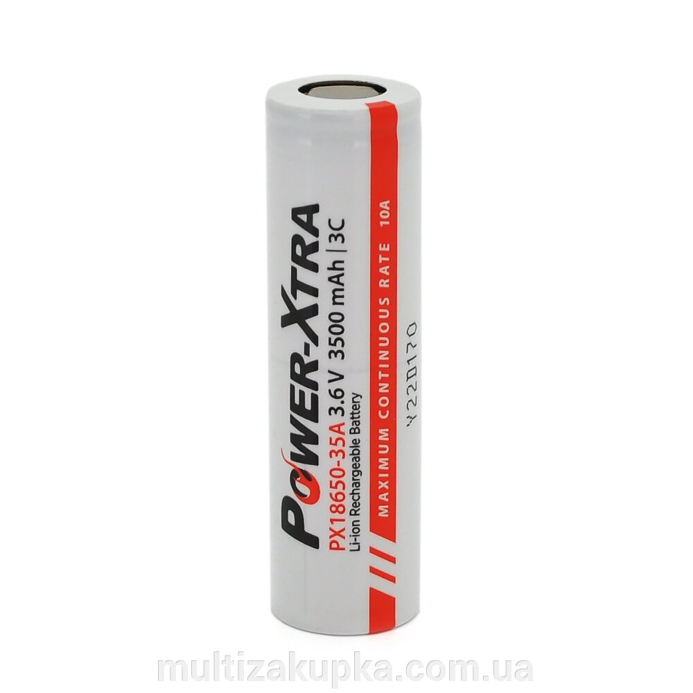 Акумулятор Li-ion Power-Xtra 18650 3500mAh 3.6V (3,7V), White від компанії Mультізакупка - фото 1