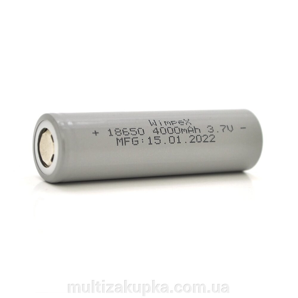 Акумулятор WMP-4000 18650 Li-Ion Flat Top, 2400mAh, 3.7V, Gray від компанії Mультізакупка - фото 1