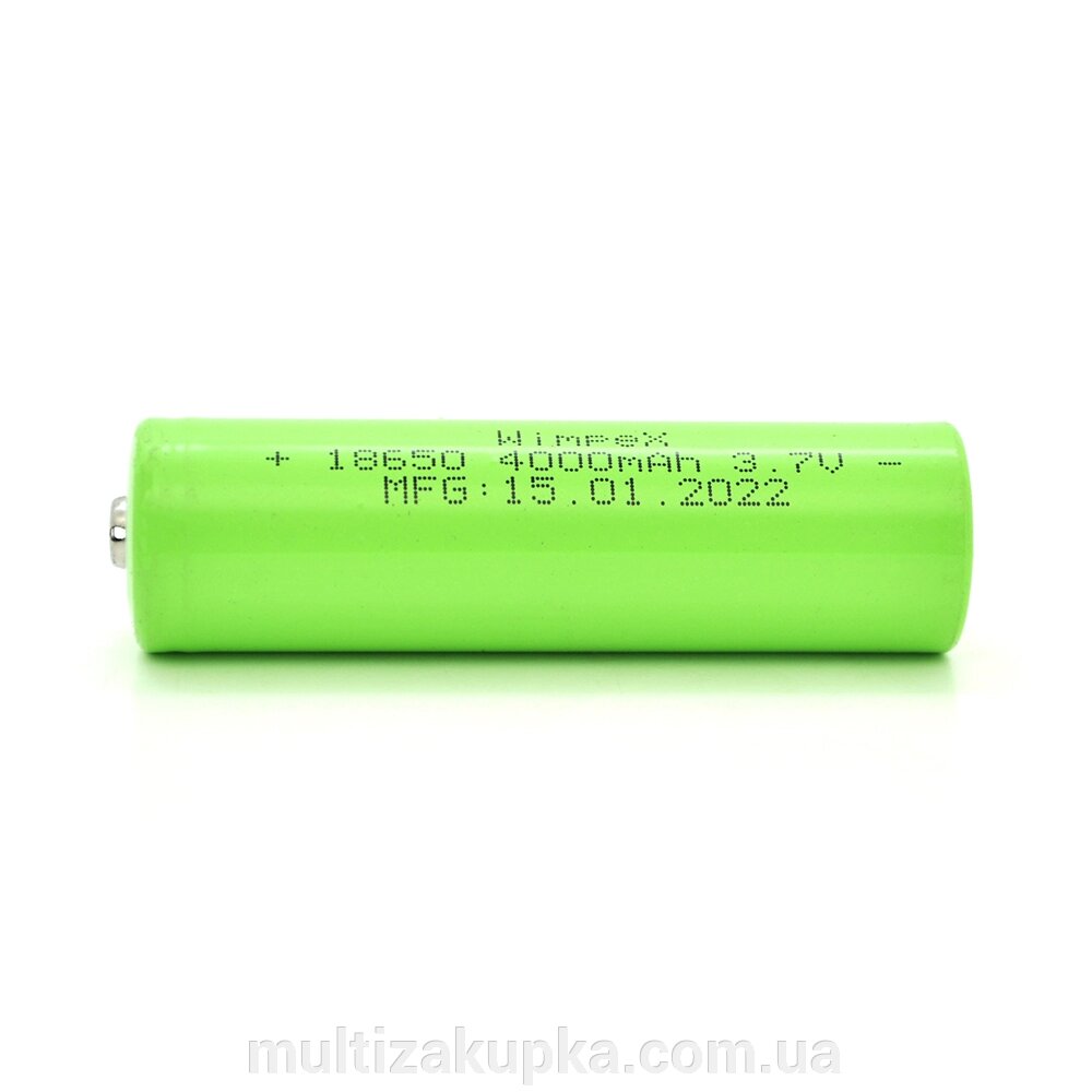 Акумулятор WMP-4000 18650 Li-Ion Tip Top, 2000mAh, 3.7V, Green від компанії Mультізакупка - фото 1