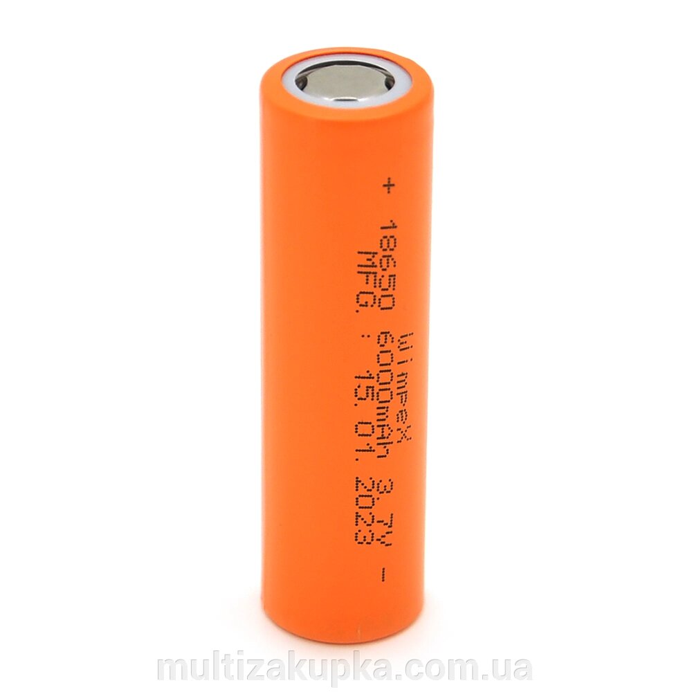 Акумулятор WMP-6000 18650 Li-Ion Flat Top, 1200mAh, 3.7V, Orange від компанії Mультізакупка - фото 1