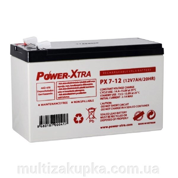 Акумуляторна батарея AGM Power-Xtra PX7-12(28W), Gray Case, 12V 7.0Ah ( 151 х 65 х 94 (100) ) Q5 від компанії Mультізакупка - фото 1