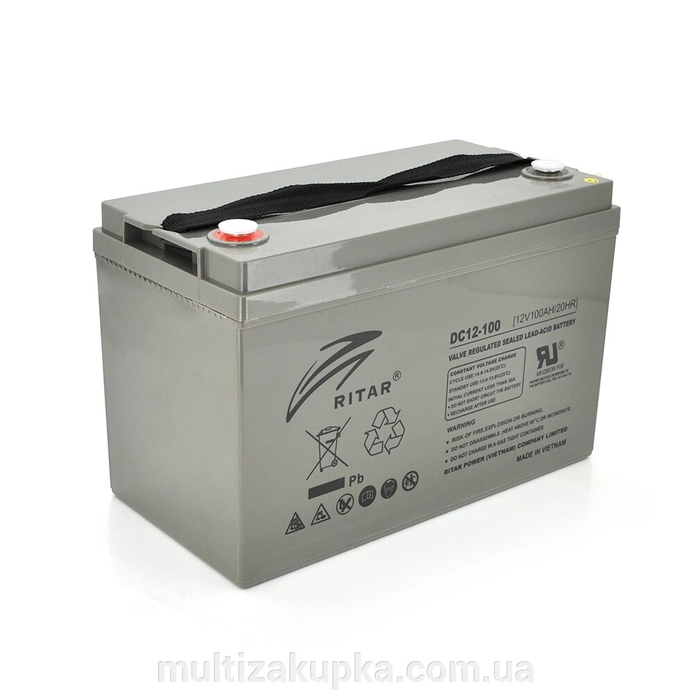 Акумуляторна батарея AGM RITAR DC12-100, Gray Case, 12V 100Ah ( 328 x 172 x 215 (220) Q1 від компанії Mультізакупка - фото 1