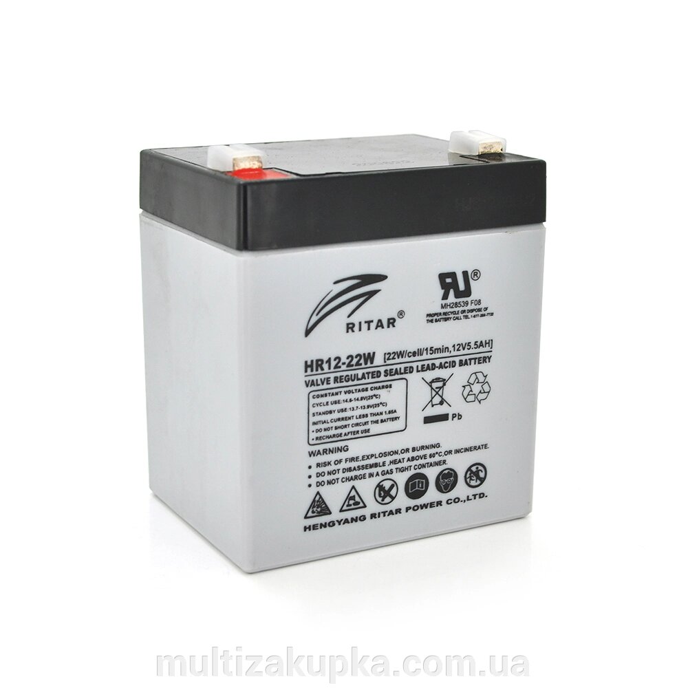 Акумуляторна батарея AGM RITAR HR1222W, Gray Case, 12V 5.5Ah ( 90 х 70 х 101 (107 ) 1.55kg Q10 від компанії Mультізакупка - фото 1