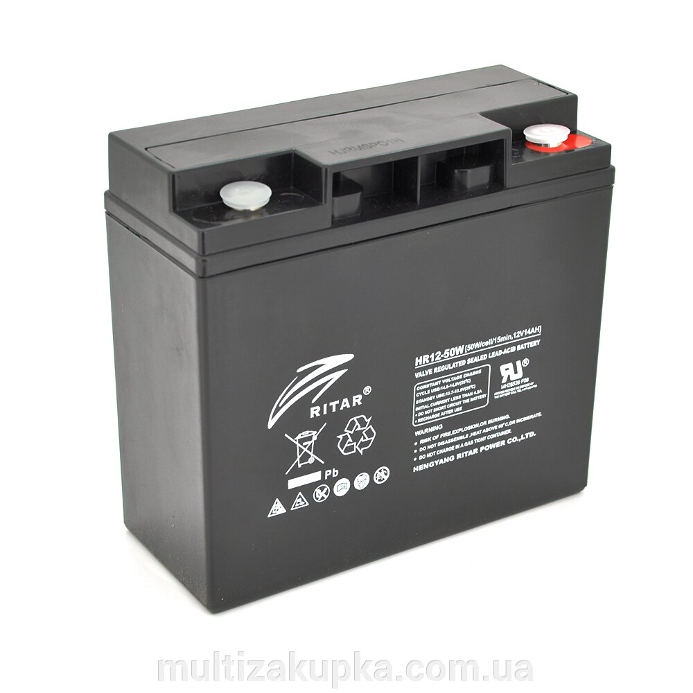 Акумуляторна батарея AGM RITAR HR1250W, Black Case, 12V 14.0Ah ( 181 х 77 х 167 ) 4.30kg Q4 від компанії Mультізакупка - фото 1