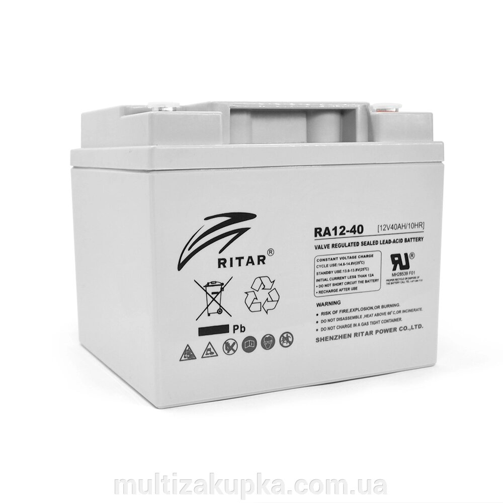 Акумуляторна батарея AGM RITAR RA12-40, Gray Case, 12V 40.0Ah ( 198 x166 x 169 ) Q1 від компанії Mультізакупка - фото 1