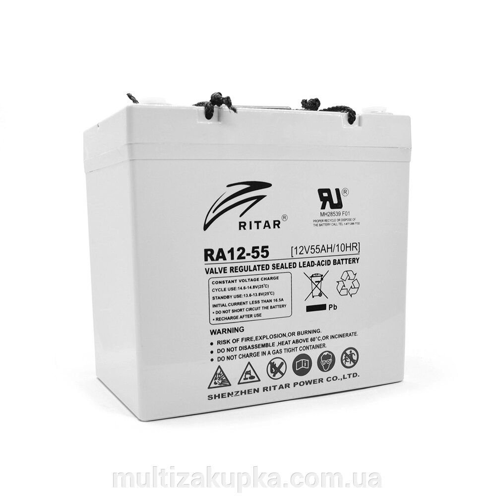 Акумуляторна батарея AGM RITAR RA12-55, Gray Case, 12V 55.0Ah ( 229 x 138 x 211 (216) ) Q1 від компанії Mультізакупка - фото 1