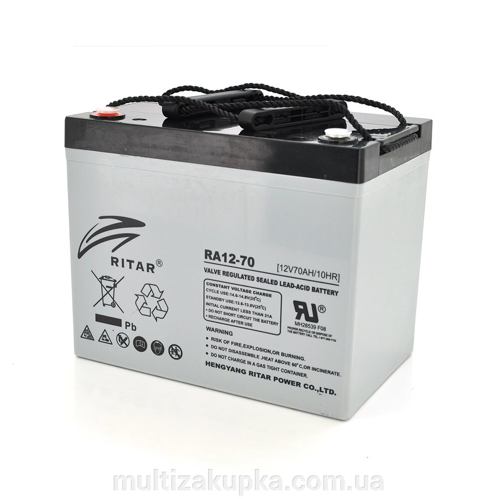 Акумуляторна батарея AGM RITAR RA12-70, Gray Case, 12V 70.0Ah (350 x 167 x 182) від компанії Mультізакупка - фото 1