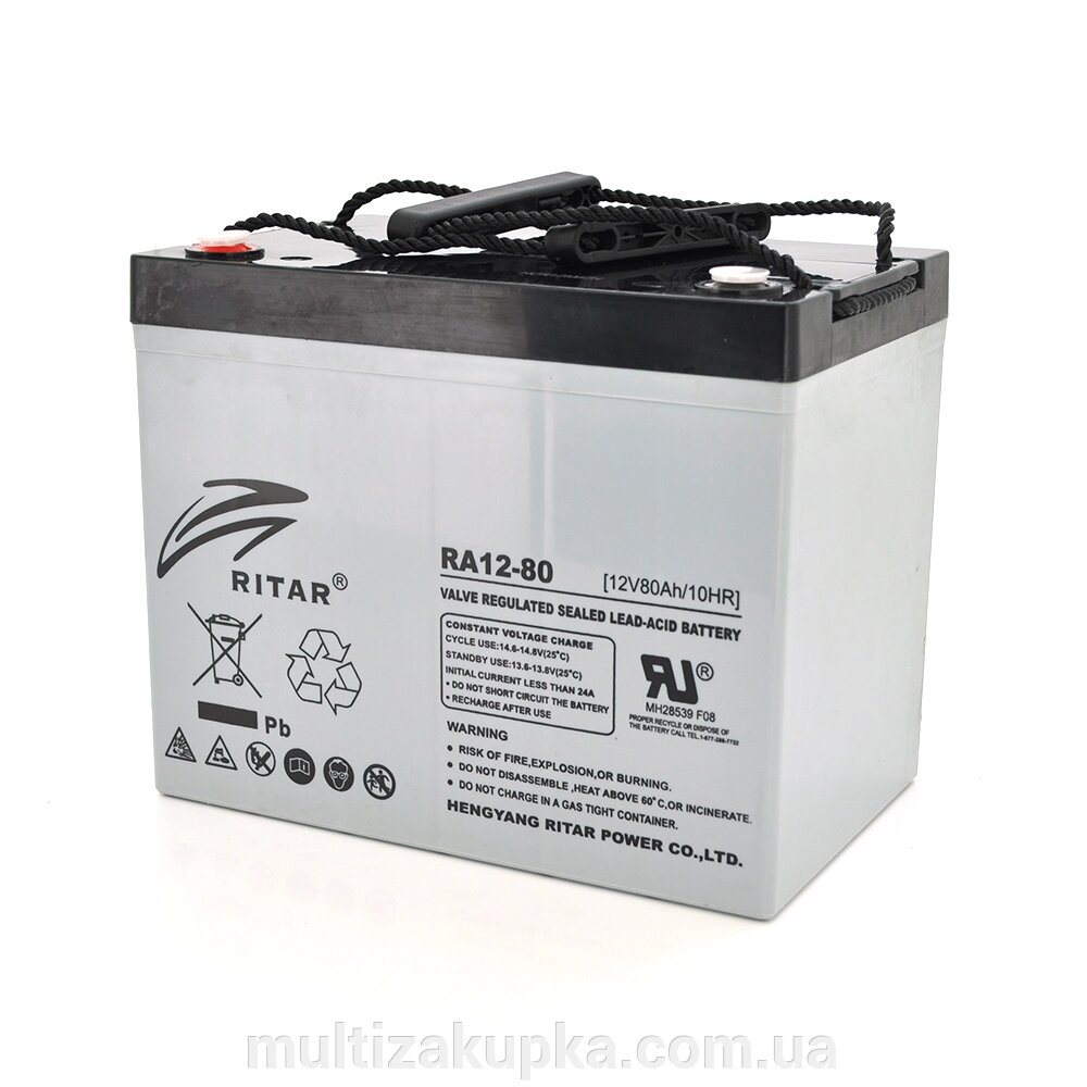 Акумуляторна батарея AGM RITAR RA12-80, Gray Case, 12V 80.0Ah ( 350 x 167 x 182 ) Q1 від компанії Mультізакупка - фото 1