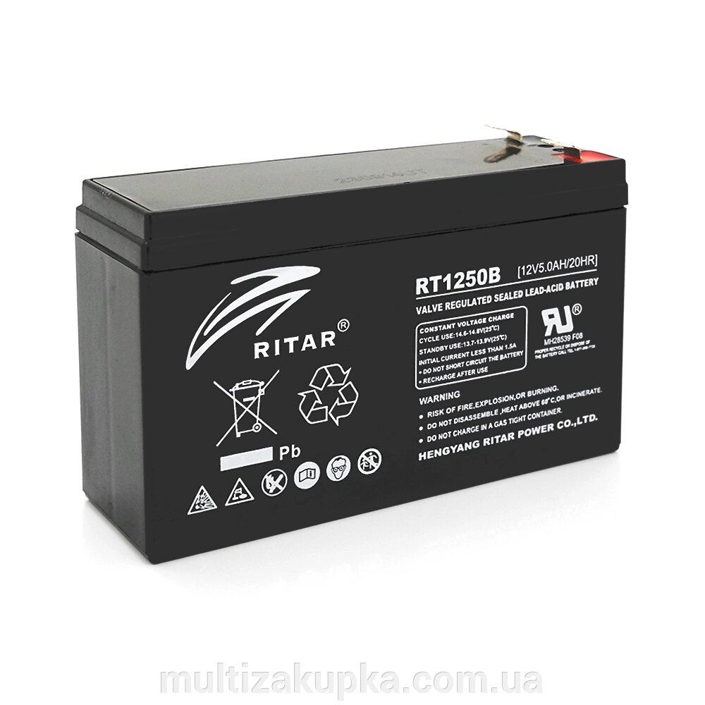 Акумуляторна батарея AGM RITAR RT1250BL, Black Case, 12V 5.0Ah (150 х 50 х 93) Q10 від компанії Mультізакупка - фото 1