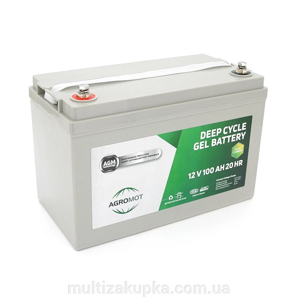 Акумуляторна батарея AGROMOT GEL 12V 100 Ah (330 х 170 х 250), 31kg, Gray Case, Q1 від компанії Mультізакупка - фото 1