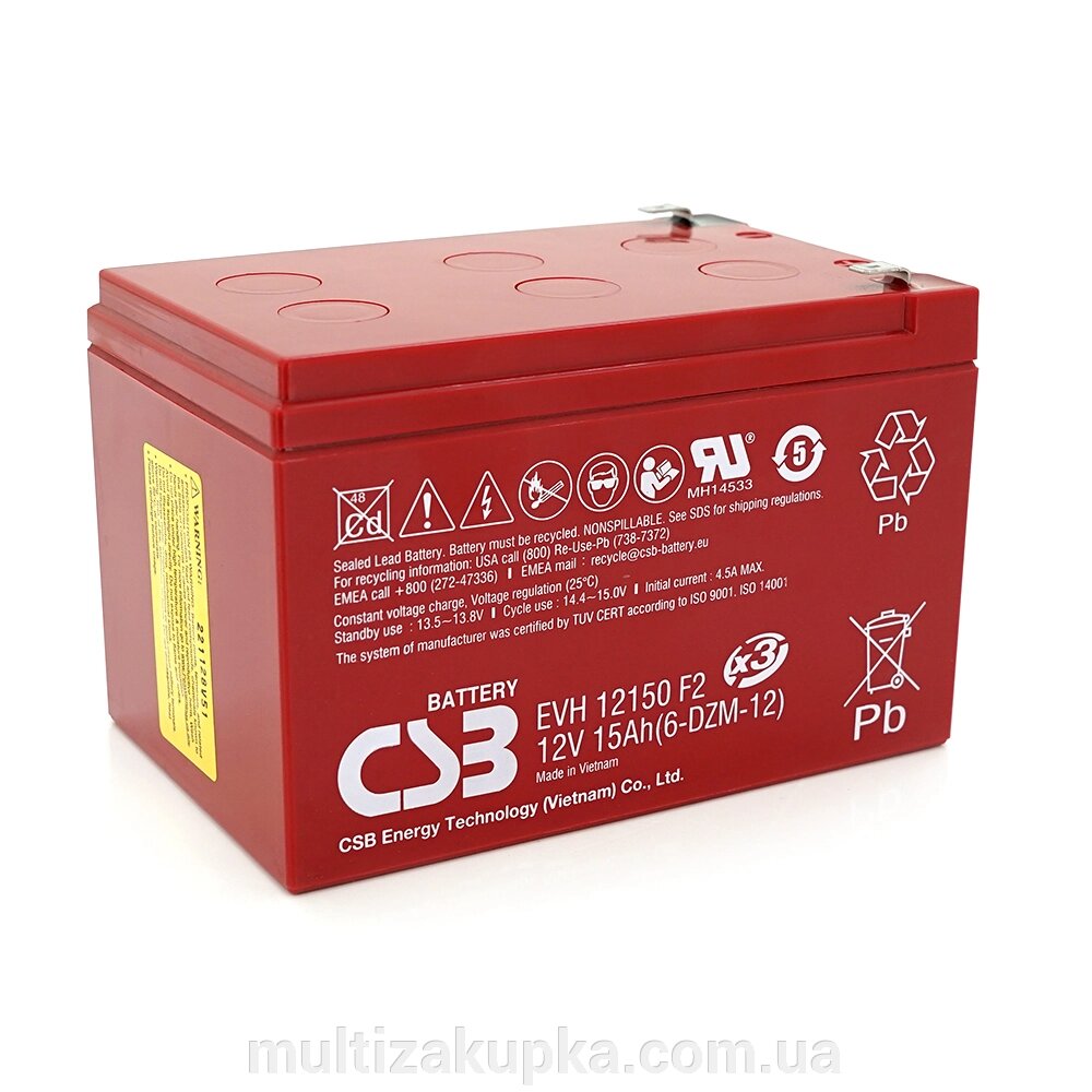 Акумуляторна батарея CSB EVH12150, 12V 15Ah (151х98х94мм), Q4 від компанії Mультізакупка - фото 1