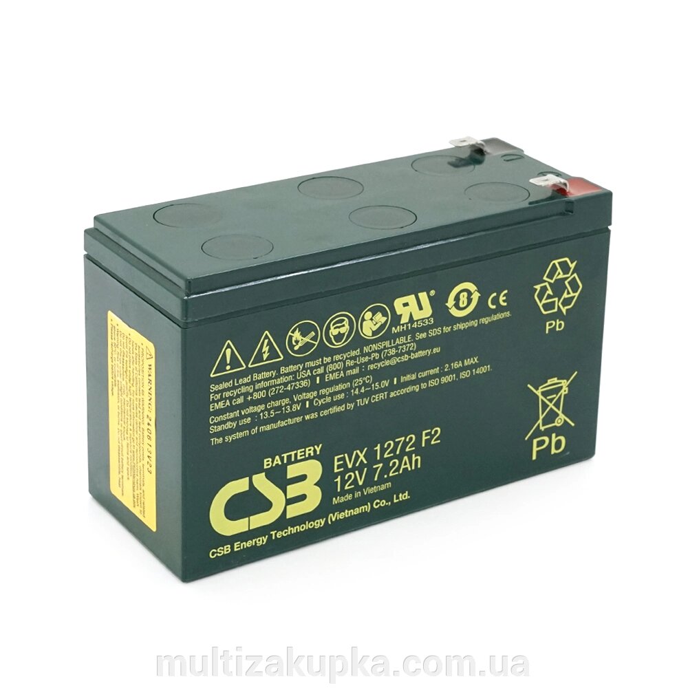 Акумуляторна батарея CSB EVX1272, 12V 7,2Ah (151х65х100мм) 2,55кг Q10 від компанії Mультізакупка - фото 1