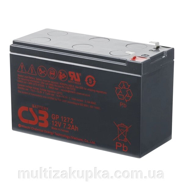 Акумуляторна батарея CSB GP1272F2, 12V 7,2Ah (25W) (151х65х100мм) 1.9кг Q10/420 від компанії Mультізакупка - фото 1