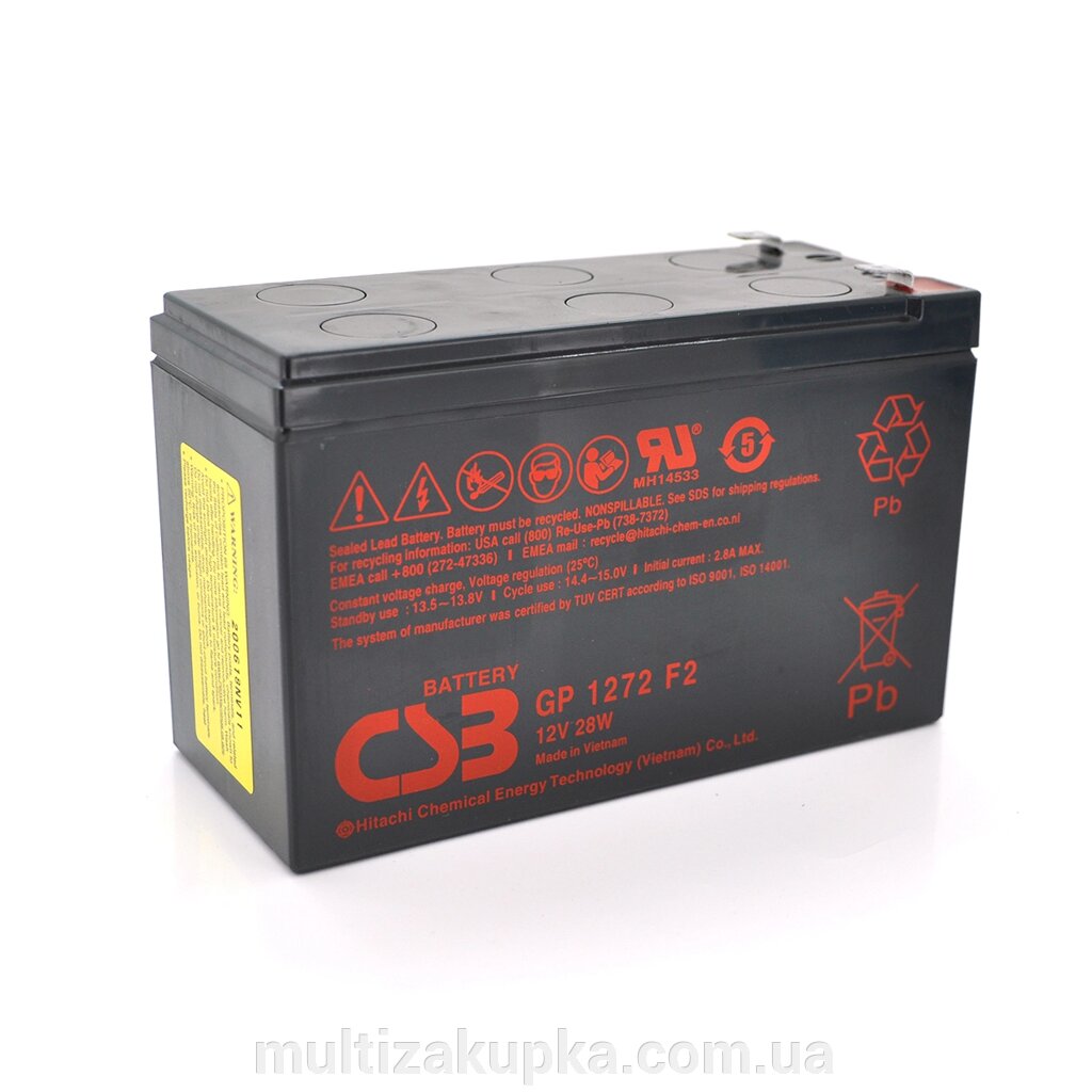 Акумуляторна батарея CSB GP1272F2, 12V 7,2Ah (28W) ( 151х65х100мм ) 2.1кг Q10 від компанії Mультізакупка - фото 1