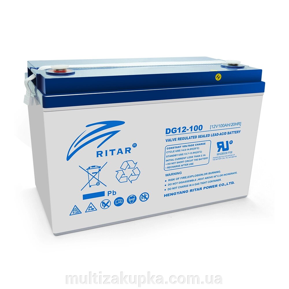 Акумуляторна батарея GEL RITAR DG12-100, Gray Case, 12V 100.0Ah ( 328 х 172 х 215 (220) ) Q1/36 від компанії Mультізакупка - фото 1