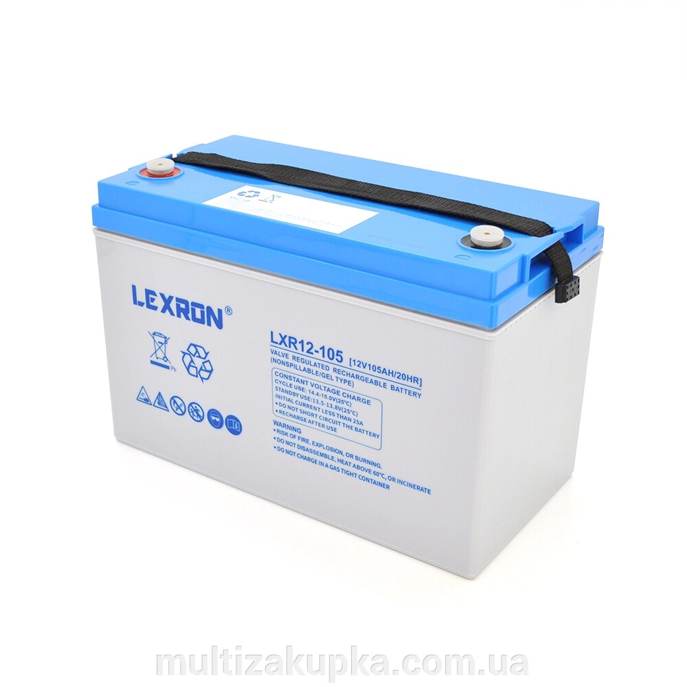 Акумуляторна батарея Lexron LXR12-105 GEL 12V 105AH DEEP CYCLE (330 x 171 x219) 30 kg від компанії Mультізакупка - фото 1