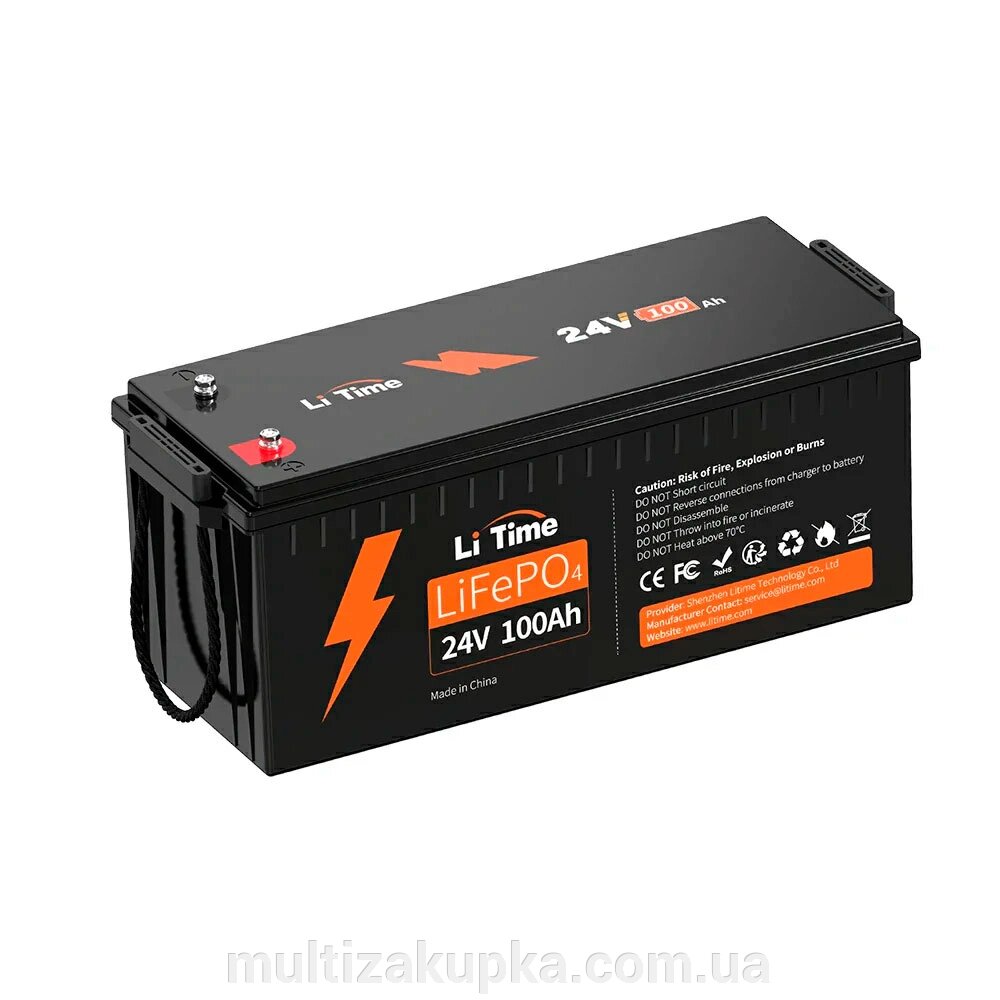 Акумуляторна батарея Li-TIME LiFePO4  24V 100Ач 2.4кВтЧ (100/100A)  532*207*215мм, 20.41кг від компанії Mультізакупка - фото 1