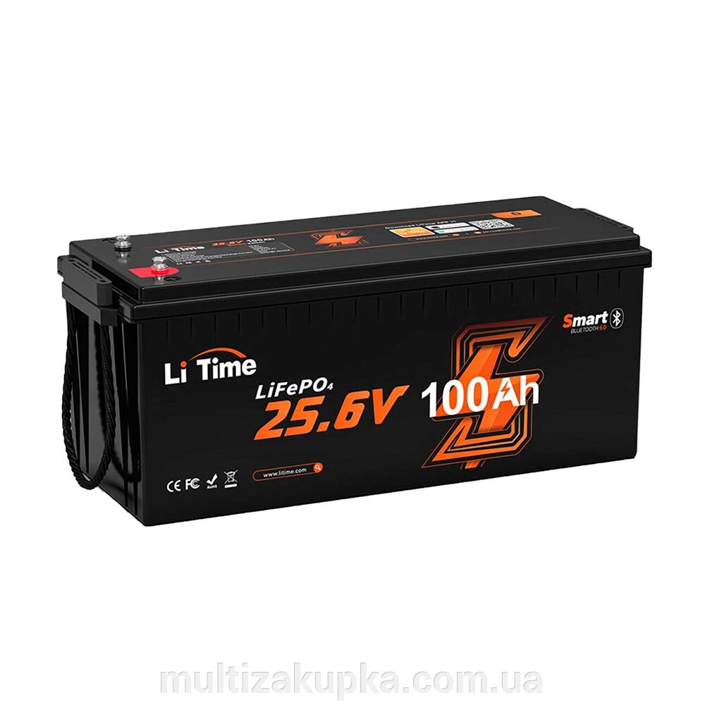 Акумуляторна батарея LiFePO4 Litime 24V 100Ah BT, 1200Wh, BMS 100A, 532*207*215мм від компанії Mультізакупка - фото 1