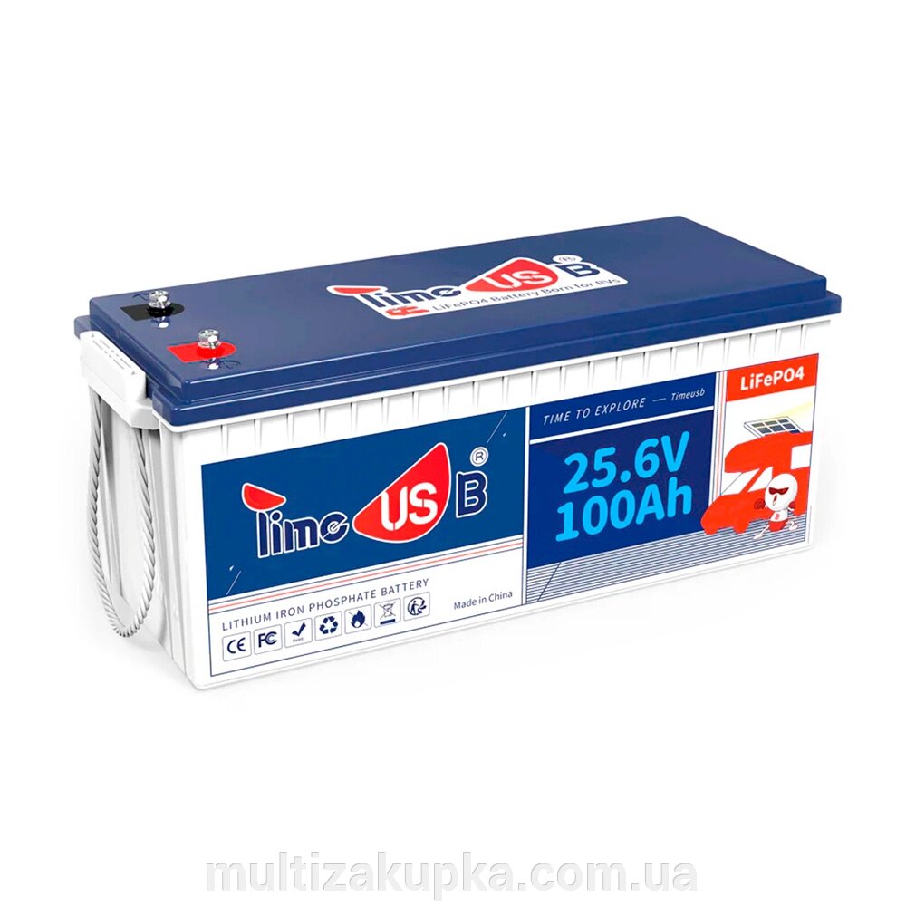 Акумуляторна батарея LiFePO4 Timeusb 24V 100Ah, 2560Wh, BMS 100A, 532*207*216мм від компанії Mультізакупка - фото 1