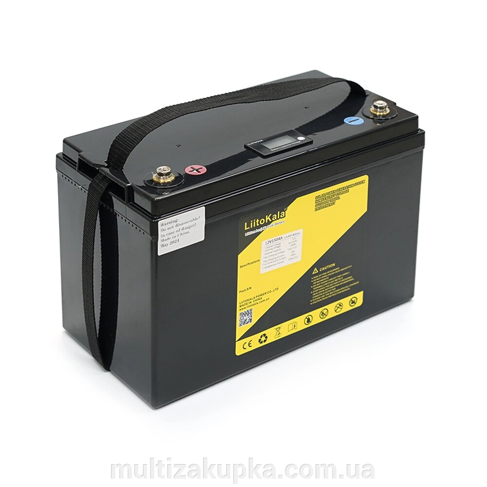 Акумуляторна батарея LiitoKala LiFePO4 12,8V 150Ah BMS (20(100)/200A) c LCD дисплеєм (340*180*226mm), 11.5kg від компанії Mультізакупка - фото 1