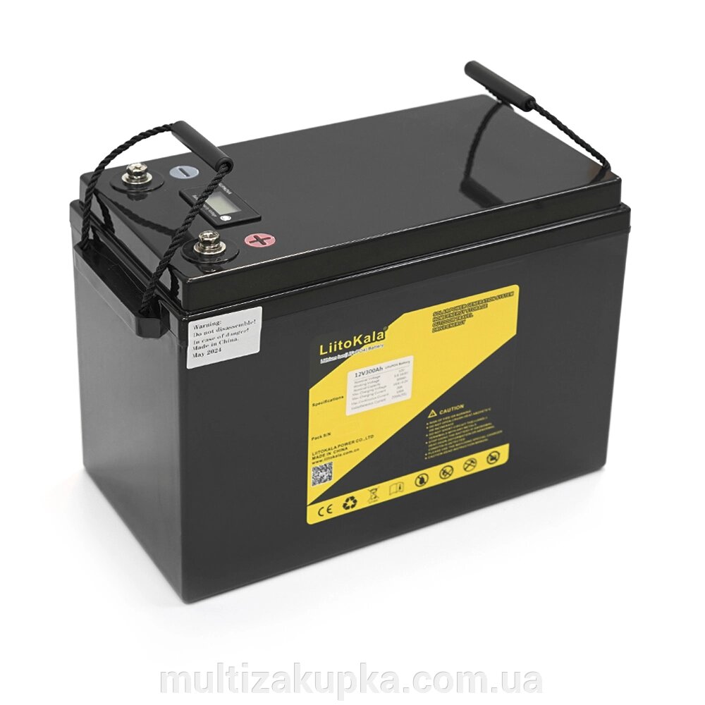 Акумуляторна батарея LiitoKala LiFePO4 12,8V 300Ah BMS (20(100)/200A) c LCD дисплеєм (355*245*180mm), 24kg від компанії Mультізакупка - фото 1