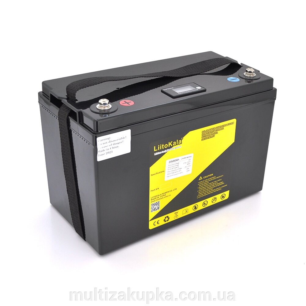 Акумуляторна батарея LiitoKala LiFePO4 24V (29,2V) 80Ah BMS (10(50)/100A) з LCD дисплеєм (340*180*226mm), 11.5kg від компанії Mультізакупка - фото 1