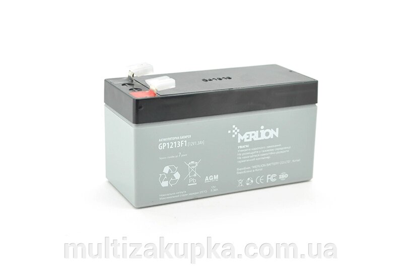 Акумуляторна батарея MERLION AGM GP1213F1 12 V 1,3Ah  ( 97 x 44 x 50 (55) ) Q20 від компанії Mультізакупка - фото 1